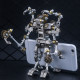 434pcs mecha priest with cog axe diy 3d metal assembly model kit 2-in-1 phone holder