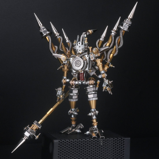 4pcs assembly diy metal 3d oriental ancient fighting soldier mecha figure team model kit adult