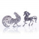 4pcs diy assembly 3d stainless steel tiger cattle cock horse puzzle toy