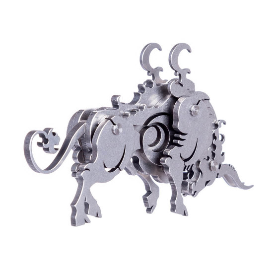 4pcs griffin wild wolf cattle horse diy 3d stainless steel metal puzzle model