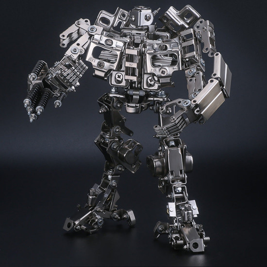 532pcs bee robot assembly metal big fighting mecha soldier puzzle model kit 3d sculpture