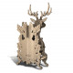 54pcs diy wooden 3d deer shape assembly clock puzzle model kit table clock