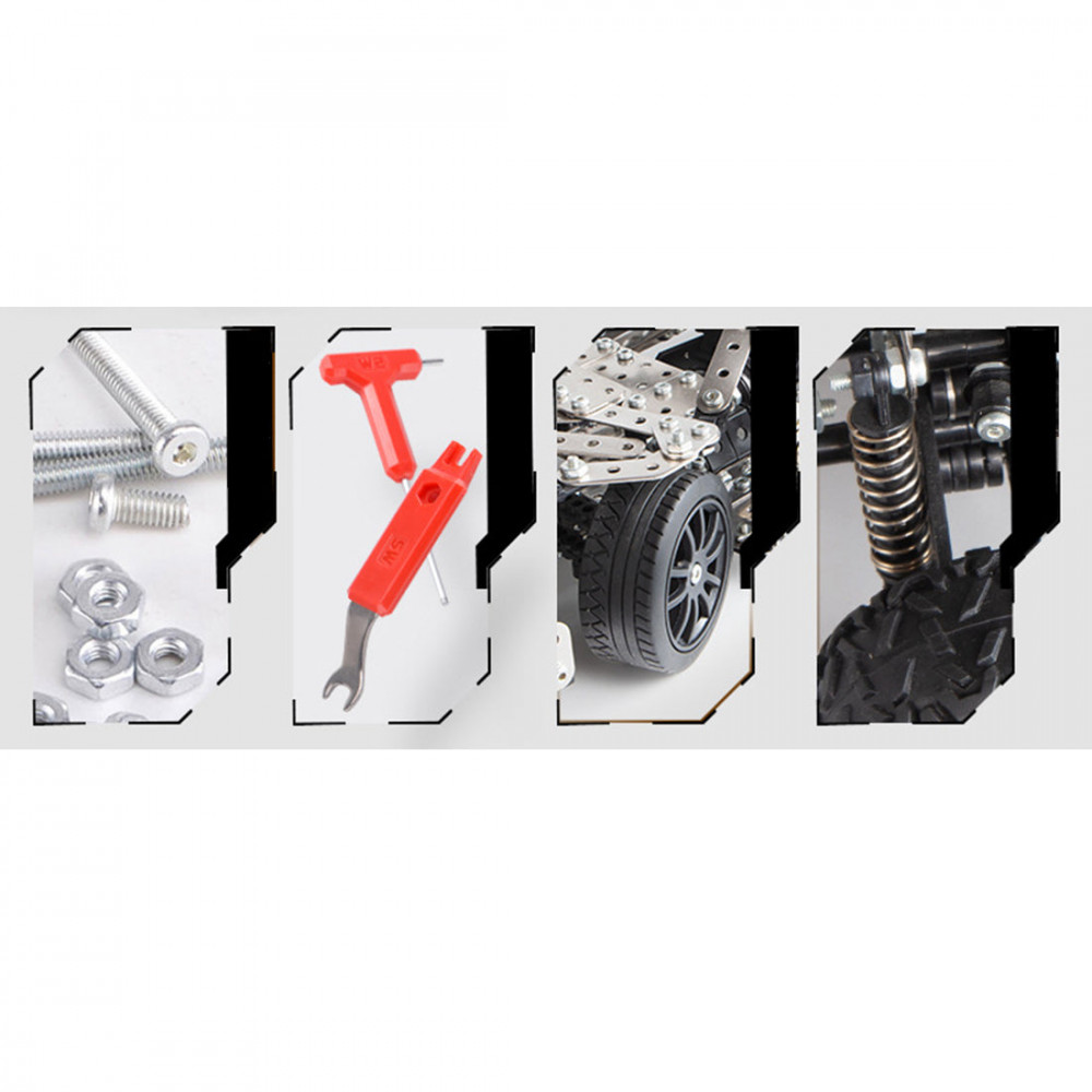 Assemble Rd 657pcs diy stainless steel high speed off-road vehicle assembly car toy ...
