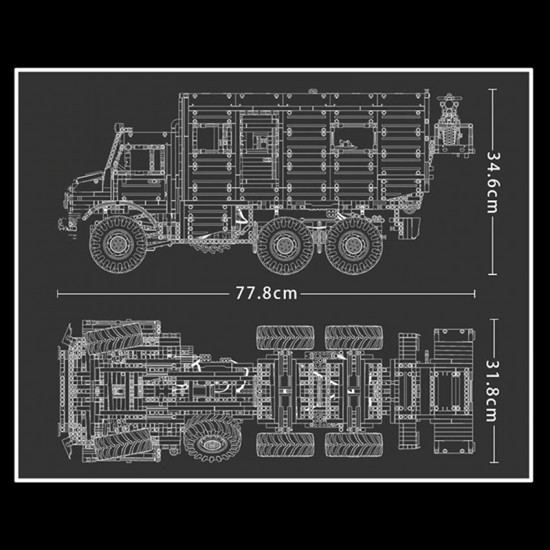 remote controlled 6 wheeled unimog 6689pcs