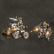 6pcs blind box diy metal assembly armored series spacecraft mecha tank motorcycle model kit with light