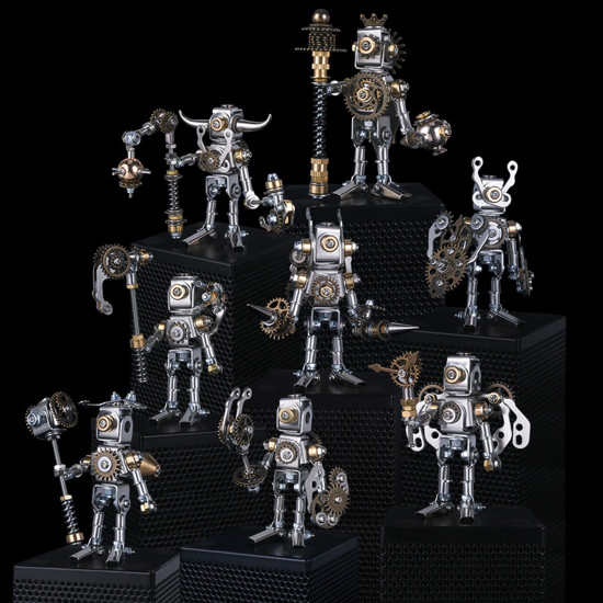 8pcs set blind box 3d assembly puzzle mechanical saints kit