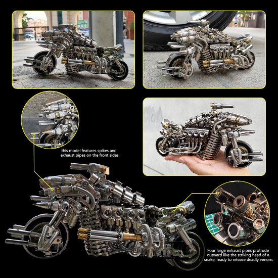 900+pcs pursuit motorcycle 3d metal puzzle kits gift for biker difficult puzzle