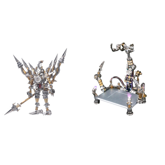 922pcs diy mechanical 3d fighting solider mecha with stand holder assembly kit