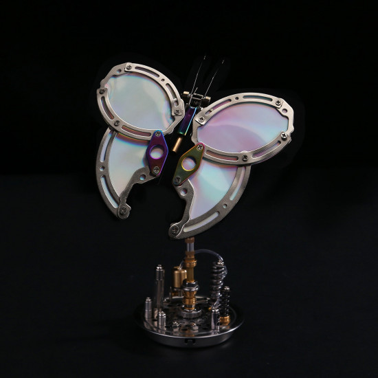 195pcs 3d metal steampunk chaos butterfly with flower base