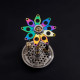 195pcs 3d metal steampunk chaos butterfly with flower base