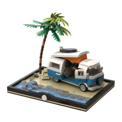 classic campervan at the beach 962pcs