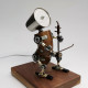 steampunk style assembled 3d metal musician bassists model lamp 2-in-1desk decor  crafts