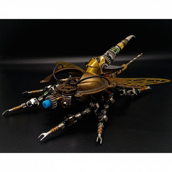 assembly diy 3d metal mechanical war beetle with sound control light