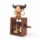 automata animal bull cows musical box creative wooden hand cranked music box