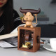 automata animal bull cows musical box creative wooden hand cranked music box