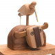 automata cute animal music box wooden cow and bird musical box for home decor