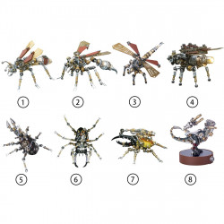 blind box 3pcs/set diy mechanical assembly metal steampunk insect puzzle model kit