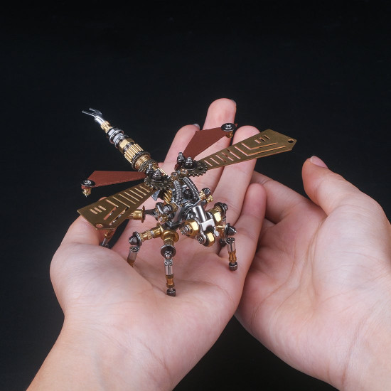 blind box 3pcs/set diy mechanical assembly metal steampunk insect puzzle model kit