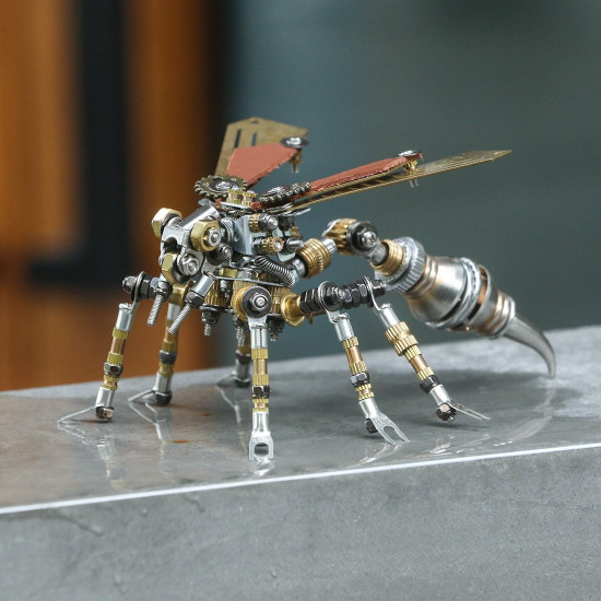 blind box 3pcs/set diy mechanical assembly metal steampunk insect puzzle model kit