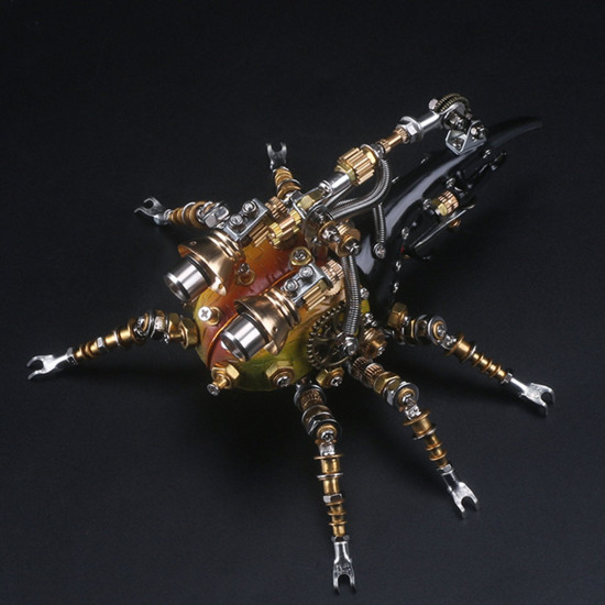 blind box 3pcs/set diy mechanical assembly metal steampunk insect puzzle model kit