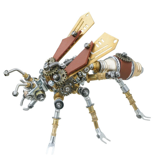 blind box 3pcs/set diy mechanical assembly metal steampunk insect puzzle model kit