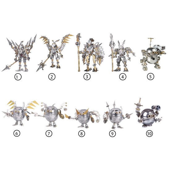 blind box 3d assembly metal mini mecha soldier figure random 3pcs/set model kit toys