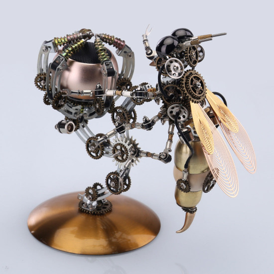 bluetooth speaker diy mechanical wasp assembly steampunk metal model kit