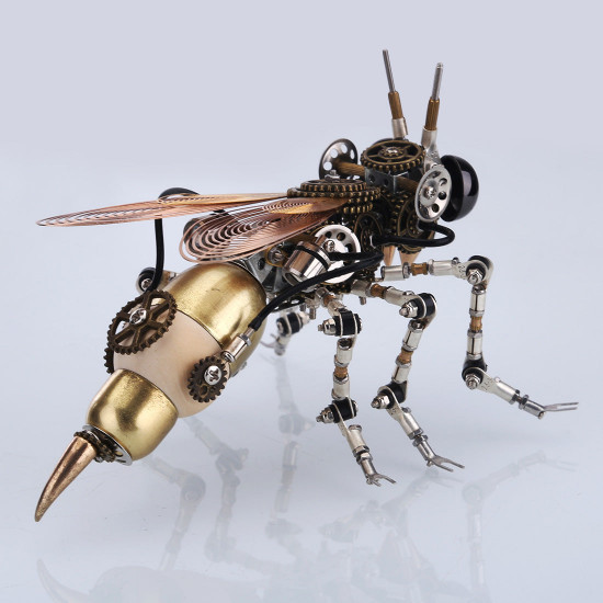 bluetooth speaker diy mechanical wasp assembly steampunk metal model kit