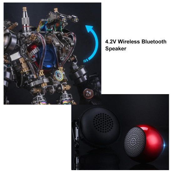 boxer mech diy metal assembly building kit 880pcs+ wireless bluetooth speaker- destroyer