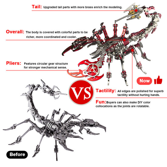 building a scorpion king from stainless steel 4pcs/set premium version