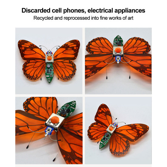 butterfly model diy assembly mechanical insect puzzle handmade toy set with voice-activated photo frame