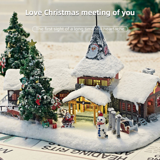 christmas bundle santa claus with golden elk winter village sets 3d metal puzzles