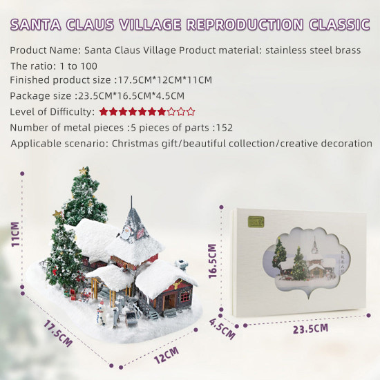 christmas bundle santa claus with golden elk winter village sets 3d metal puzzles