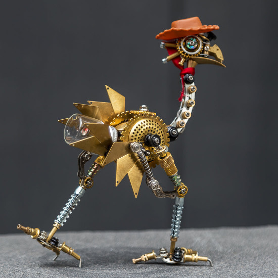 classic ostrich western cowboy 350pcs 3d metal model kits steampunk animal