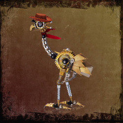 classic ostrich western cowboy 350pcs 3d metal model kits steampunk animal