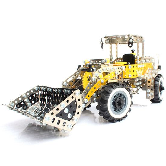 1176pcs simulation engineering truck loader model diy metal decoration