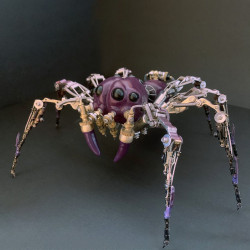 creative metal purple tarantula spider insect bug steampunk model assembled crafts