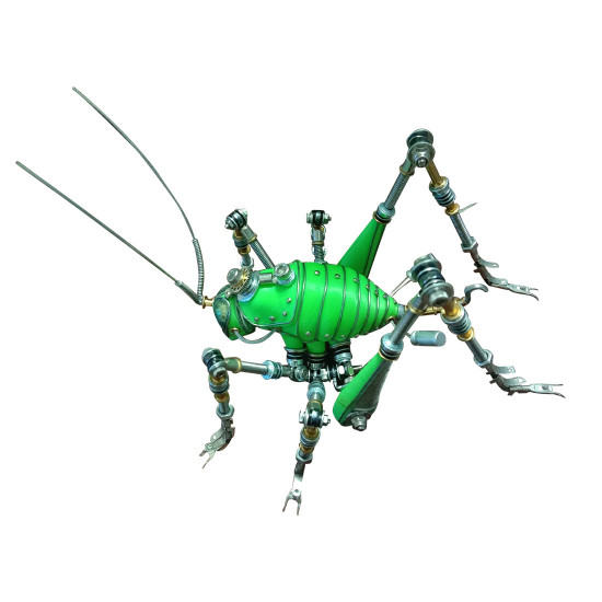 creative steampunk 3d green cricket insect sculpture assembled model kits