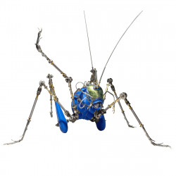 creative steampunk 3d green cricket insect sculpture assembled model kits