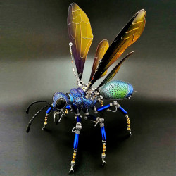 cuckoo wasp metal steampunk sculpture model kits crafts for home collection display
