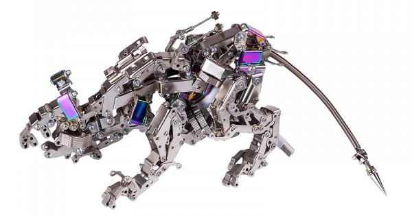 custom 714pcs assembled metal electronic plague-a 3d mecha mouse model ...
