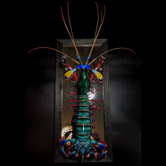 customized 3d metal lobster sculpture  assembly model kits crafts for home decor collection display