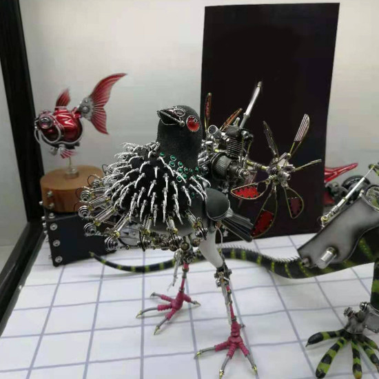 customized 3d metal lobster sculpture  assembly model kits crafts for home decor collection display