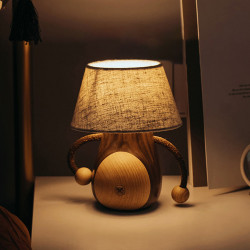 cute animal night light creative gifts wooden touch control table lamp-3 light mode