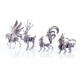 4pcs diy 3d assembly stainless steel fox elk beast unicorn puzzle toy model