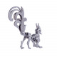 4pcs diy 3d assembly stainless steel fox elk beast unicorn puzzle toy model