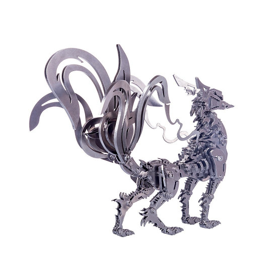 diy 3d metal large nine-tailed fox puzzle model assembly