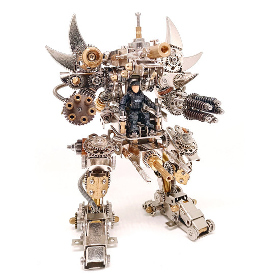 diy 3d metal mechanical fighting mecha model kit taurus berserker + chaser hunter set