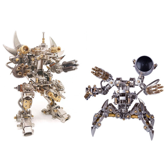 diy 3d metal mechanical fighting mecha model kit taurus berserker + chaser hunter set