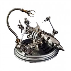 diy 3d metal mechanical giant shark model building kits for adults